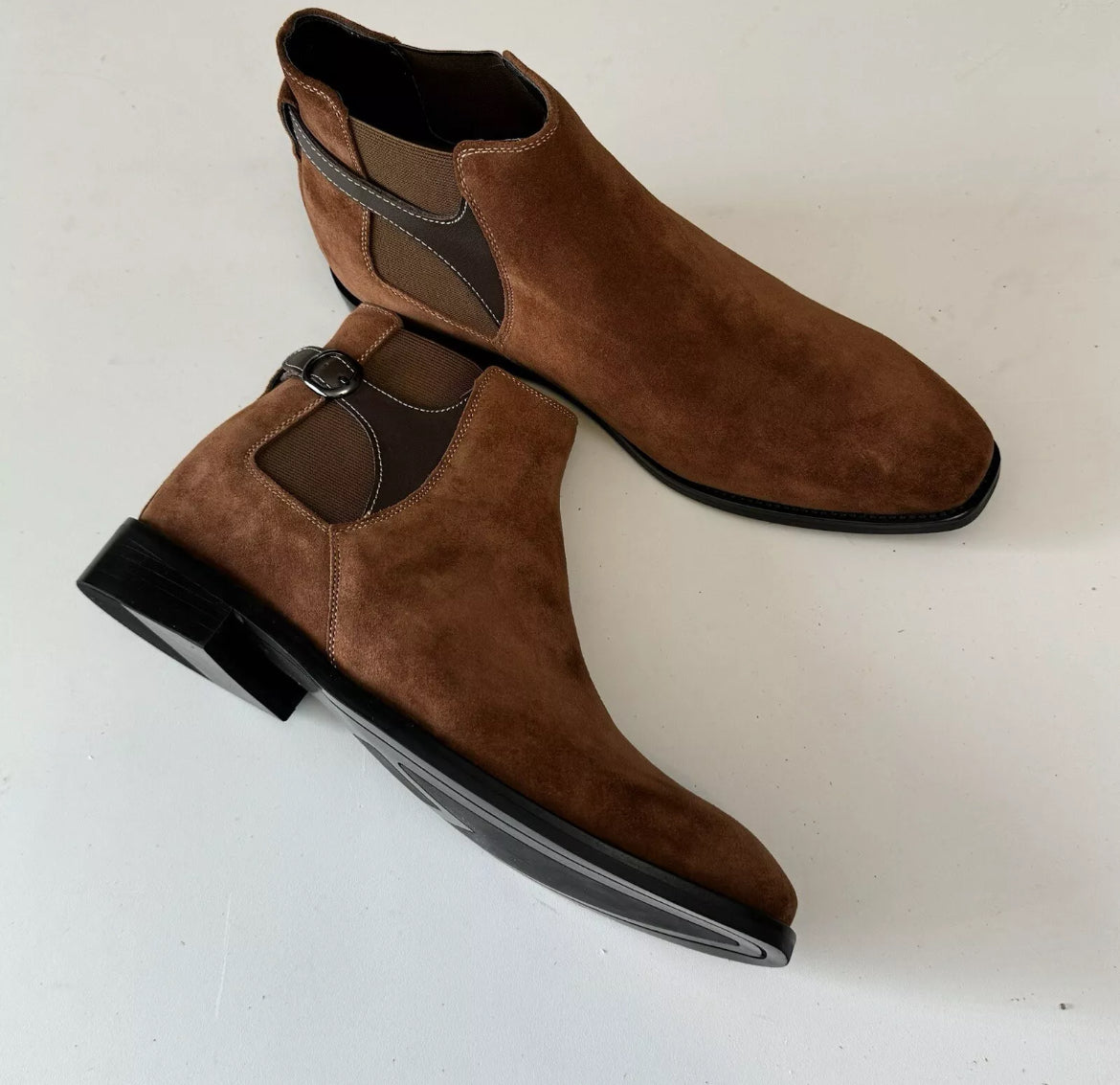 Brown Suede Chelsea Boots (3.1″Boost)