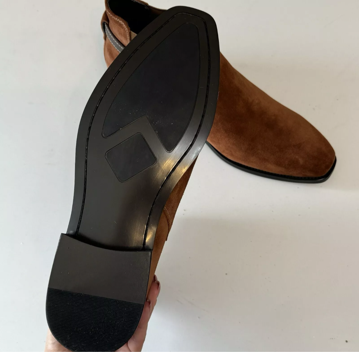Brown Suede Chelsea Boots (3.1″Boost)