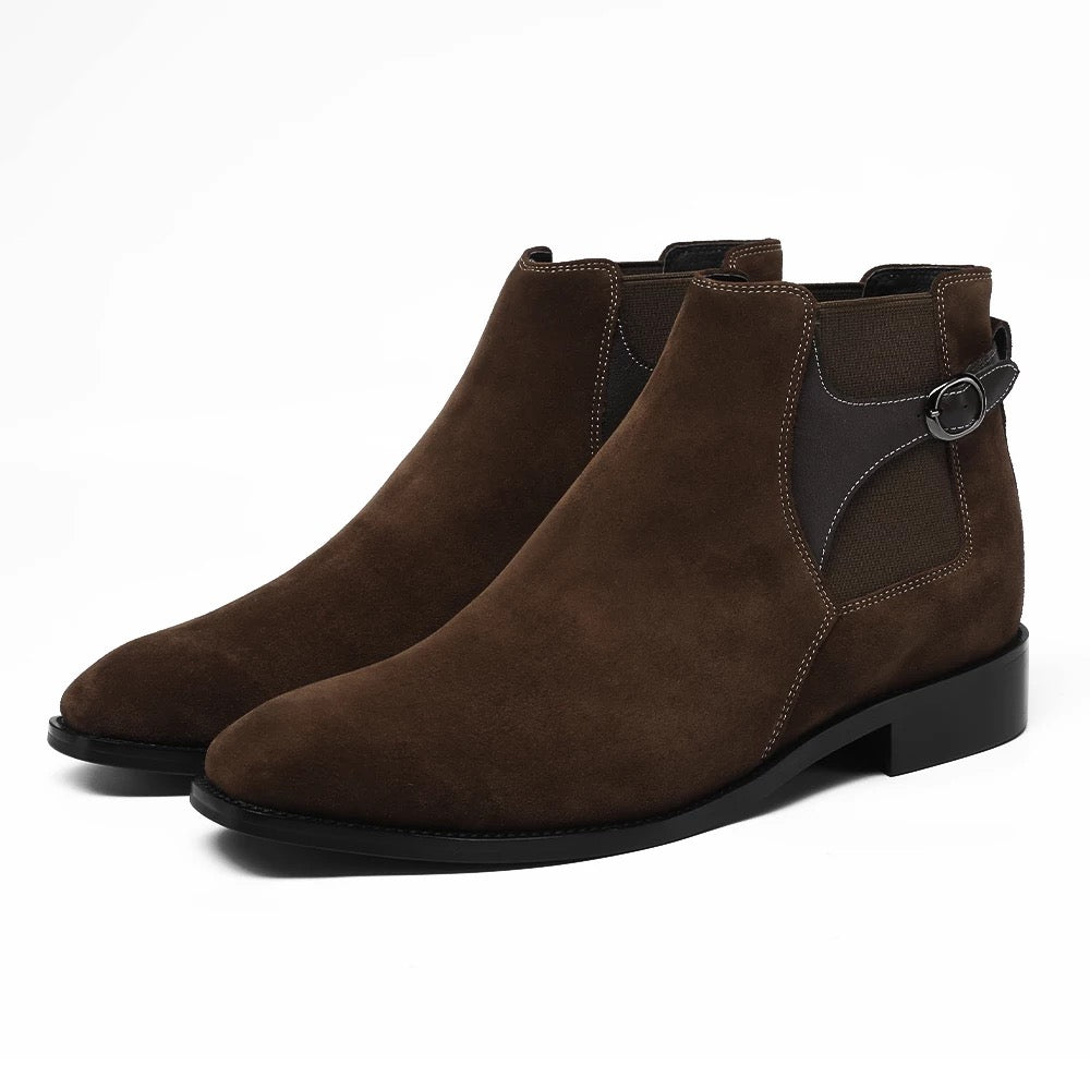 Brown Suede Chelsea Boots (3.1″Boost)