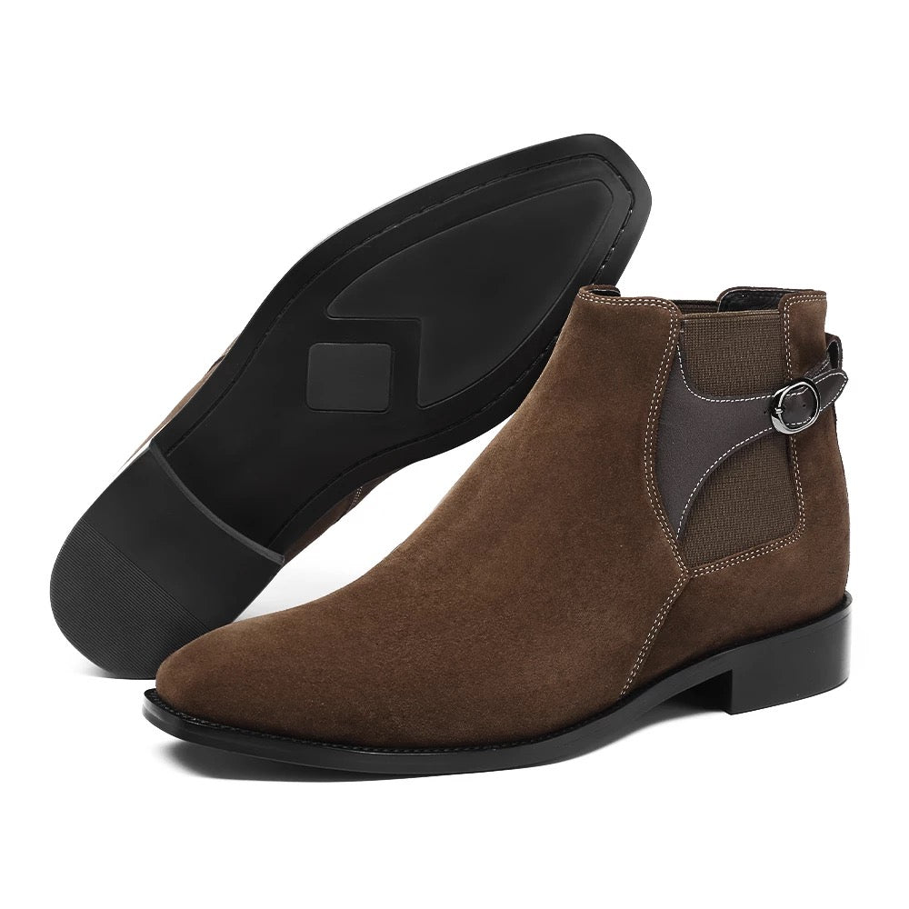 Brown Suede Chelsea Boots (3.1″Boost)