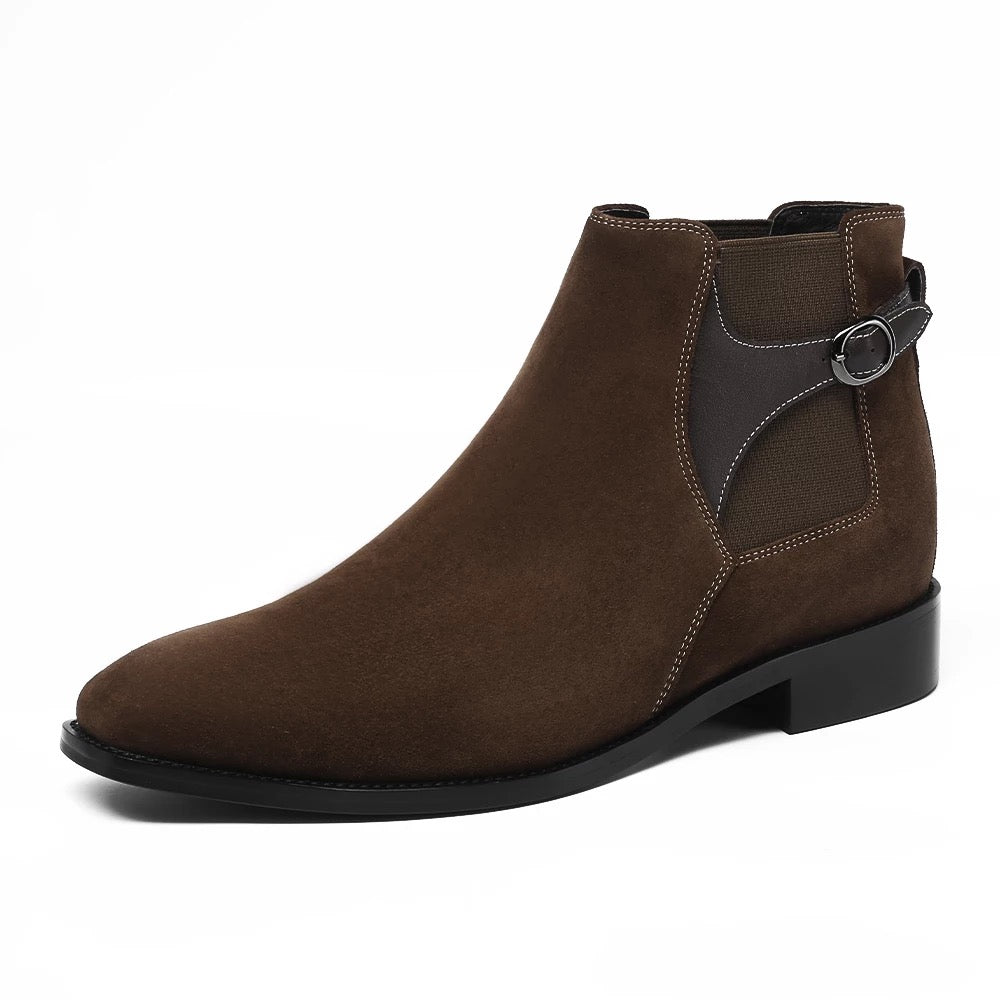 Brown Suede Chelsea Boots (3.1″Boost)